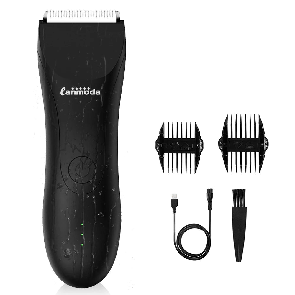 Ball Trimmer for Men Body Groin Hair Manscaper Waterproof Shaver Groomer for Pubic Hair Manscaping