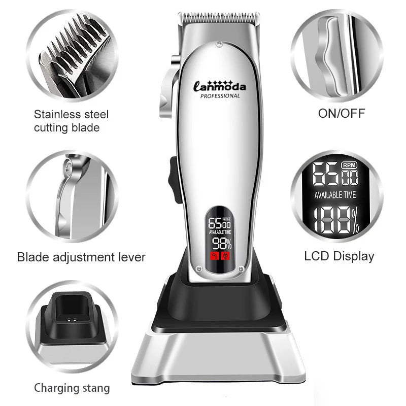 Professional Hair Clipper for Barber Electric Haircut Machine Men Hair Cutter Grooming Kit Beard Trimmer High Power Men's Shaver