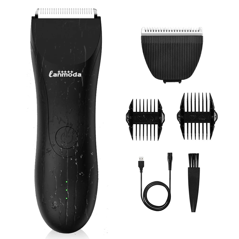 Ball Trimmer for Men Body Groin Hair Manscaper Waterproof Shaver Groomer for Pubic Hair Manscaping
